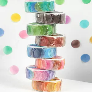 100pcs /roll Rotonda Dot Adesivi del Nastro di Washi Giapponese FAI DA TE Scrapbooking del Mestiere Della Decorazione Etichetta Adesivi Petalo Del Fiore del Nastro di Washi