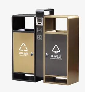 Bote de basura personalizado para clasificación de residuos, 2 tipos, material de acero inoxidable, fabricación directa de fábrica para Park Hotel Airport