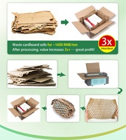 Machine à déchiqueter le carton de 350 mm sans emballage plastique, système d'emballage logistique, perforateur de carton extensible