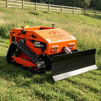 Pengiriman Gratis Murah 600mm 21IN Mesin Pemotong Rumput Robot RC Beroda Rantai Bensin Starter Elektrik untuk Lereng dengan Remote Control