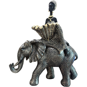 Bandeja <span class=keywords><strong>de</strong></span> Resina con Diseño <span class=keywords><strong>de</strong></span> Elefante y León Estilo Africano, Adorno Rústico para Decoración del Hogar, Almacenamiento <span class=keywords><strong>de</strong></span> Llaves - Product Image 5