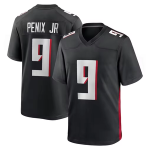 Vente en gros de maillots de football américain brodés <span class=keywords><strong>Atlanta</strong></span> noirs # 9 Michael Penix Jr. # Uniforme de football 18 Kirk Cousins - Product Image 5