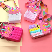 Nouveau Style licorne porte-monnaie décompression mignon multicolore jouet enfants sac à bandoulière réglable coloré bandoulière