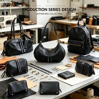 Sac bowling XISHANG en cuir de vachette pour femme, grande capacité, sac à bandoulière, style Boston, sac sous le bras, décontracté et tendance, vente en gros