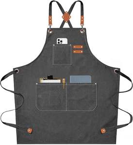 Tablier de chef de cuisine personnalisé pour barbecue Tabliers de cuisine en toile imperméable à <span class=keywords><strong>l</strong></span>'huile 100% coton pour hommes - Product Image 1
