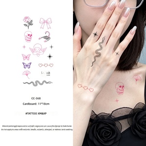 Adesivi per <span class=keywords><strong>Tatuaggi</strong></span> Temporanei Colorati e Alla Moda con Trasferimento ad Acqua, Motivi di Farfalle, Spine, Cuori, Angioletti e Fiocchi, Impermeabili e Duraturi - Product Image 2