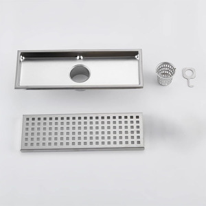 Drain de douche linéaire moderne 12x4 pouces, grille amovible, or brossé, acier inoxydable 304, drain de sol rectangulaire pour hôpital - Product Image 5