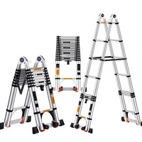 Échelle télescopique en aluminium Maiduoli MDL-170D, design pliable, double verrouillage de sécurité, marches élargies antidérapantes - Usine
