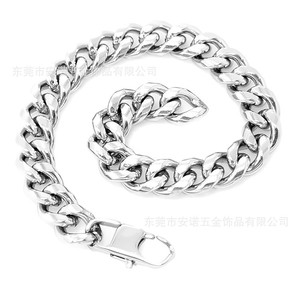 Pulsera de Cadena Cubana de Acero Inoxidable, Unisex, Chapada en Oro y Plata, Joyería de Moda para Hombres y Mujeres, Pulsera de Eslabones Moderna - Product Image 4