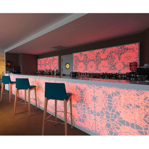 Muebles de restaurante, diseño de mostrador de barra delantera, taburetes de <span class=keywords><strong>Bar</strong></span> de Hotel con luz LED para comida de <span class=keywords><strong>mar</strong></span>, Panel decorativo para mostrador de <span class=keywords><strong>Bar</strong></span> - Product Image 3