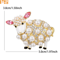 2026 Bros Kartun Domba Lucu Berhiaskan Rhinestone dan Mutiara untuk Hadiah Ulang Tahun Anak Laki-laki dan Perempuan Aksesoris Pakaian Bros Bunga Tersedia di Stok
