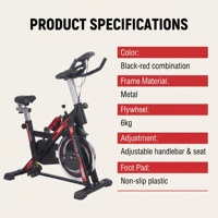 Vélo d'appartement cardio pour entraînement à domicile avec écran et volant d'inertie de 6 kg