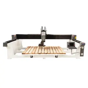 Quartz Countertop Cutting Bridge Saw Slab Cutting Bridge Cutting Machine 5 eixos Turquia Produtos Serra Bomba de água CNC Pedra 80mm