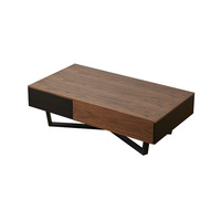 Mesa de Centro para Sala de Estar Pequeña, Rectangular, Completamente Ensamblada, Mesa de Té Multifuncional con Almacenamiento