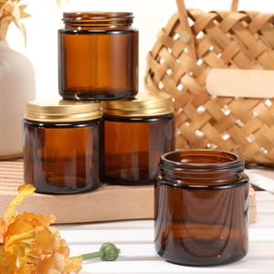 Factory Supply Brown <b>Candle</b> <b>Jar</b> with Boxes Packaging Amber Christmas Decoration <b>Glass</b> Vessel Aluminum Cap 8oz 10oz 12oz 16oz - Product Image 5