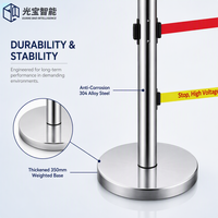 Barrière de sécurité rétractable à double sangle professionnelle et personnalisée pour zones à haute tension, aéroports et halls d'hôtels