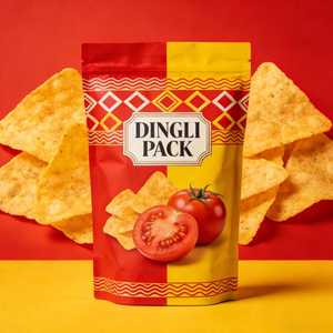 Sachet d'emballage personnalisé imprimé avec fermeture éclair, pour biscuits et chocolats, en feuille d'aluminium, avec encoche de déchirement et fermeture refermable - Product Image 1