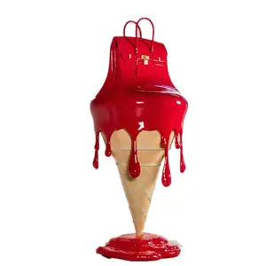 Grande Scultura Size In Fibra di vetro Cono Gelato Scultura Shopping Mall Ornamenti Ice Cream Scultura