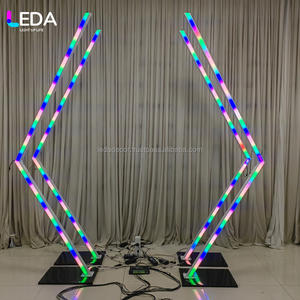 Arche lumineuse hexagonale LED RGB en métal sur mesure de style LEDA, nouvelle, pour la décoration d'événements, de mariages et de fonds de scène - Product Image 1