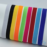 Vente en gros OEM Bande élastique tressée plate 5mm de large Noir Blanc Kitted Tissé Techniques Bande élastique pour la couture de vêtements