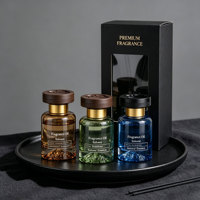 Bouteille diffuseur de parfum haut de gamme en verre vide de 120 ml, sans plomb, sans alcool, pour aromathérapie, avec base volcanique décorative