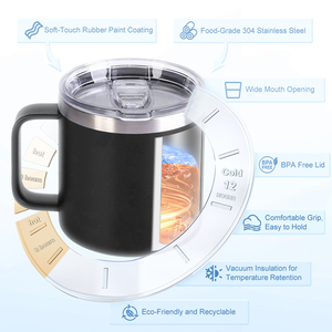 Biểu tượng tùy chỉnh 12oz/14oz đôi tường thép không gỉ cắm trại du lịch <span class=keywords><strong>Mug</strong></span> 14 oz cốc cà phê với xử lý - Product Image 4