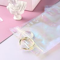 Mini bolsa láser para cosméticos, cierre de cremallera de plástico personalizado, embalaje
