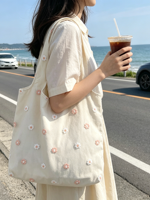 Sac fourre-tout brodé floral grande capacité style simplicité urbaine polyvalent été 2026 Taobao