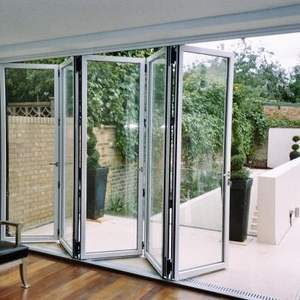 Puerta Plegable Impermeable de Vidrio Templado Minimalista, Estilo de Diseño Francés, Partición Interior Plegable Simple de Acero para Baño - Product Image 1