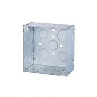 Boîte de jonction carrée soudée en acier galvanisé de 4'' de diamètre, profondeur 2-1/8'', avec 3/4-Kos, norme américaine