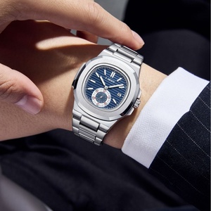 <span class=keywords><strong>Montre</strong></span> de <span class=keywords><strong>luxe</strong></span> pour <span class=keywords><strong>homme</strong></span> en acier inoxydable, étanche, avec calendrier simple, affichage de la date et lumière nocturne - Product Image 2