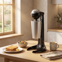 Mixeur à milkshake élégant de 450 ml avec boîtier en ABS - Mixeur électrique haute performance de 100 W pour les milkshakes épais, utilisation domestique et hôtelière