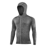 Vêtements de sport Fitness pour hommes, veste à capuche longue, respirante, coupe-vent, pour la salle de sport, le basketball, l'entraînement, la course à pied, 100%
