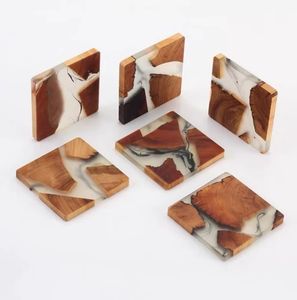Posavasos <span class=keywords><strong>de</strong></span> té <span class=keywords><strong>de</strong></span> <span class=keywords><strong>madera</strong></span> personalizado <span class=keywords><strong>de</strong></span> nuevo estilo, aislamiento <span class=keywords><strong>de</strong></span> resina, Simple portavasos, Junta creativa para ceremonia del té, restaurante doméstico - Product Image 3