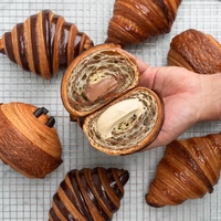 Pâte à croissant surgelée en gros, feuilletée, prête à cuire, mini croissants au beurre pour boulangeries et cafés