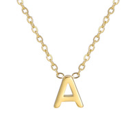 Collier pendentif 26 lettres en acier inoxydable, chaîne à maillons, plaqué or inaltérable, unisexe, tendance, pour anniversaires chrétiens