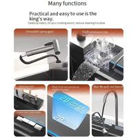 Éviers de cuisine modernes multifonctionnels en acier inoxydable 304 de 100/90 cm, style cascade, pour cuisine chinoise de luxe