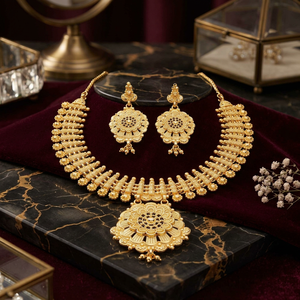 Collares de Moda al por Mayor de Latón con Relleno de Oro de 14K, 18K, 24K, Collares Cortos con Diseño Tradicional, Joyería Turca, Oro Joyería - Product Image 1