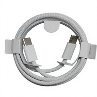 Câble tressé USB-C vers USB-C à charge rapide 30W PD pour iPhone 15/16 Pro Max, cordon de transfert de données en nylon 1M