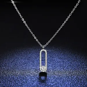 Идеальный крой 1 карат муассанит выращенные лабораторно алмазы 925 стерлингового серебра с солитерами кулон ожерелье ювелирные изделия Destiny ювелирные изделия