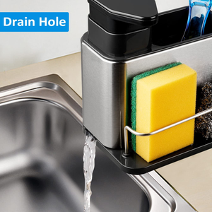 Stainless Steel <b>Kitchen</b> Sink Organizer Sink <b>Caddy</b> <b>Kitchen</b> Soap Dispenser <b>Caddy</b> - Product Image 2