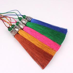 Thời trang lụa Bead tua rìa với xỏ kim loại cap cho quần áo rèm cửa Điện thoại di động trang trí mục đích làm từ polyester - Product Image 1