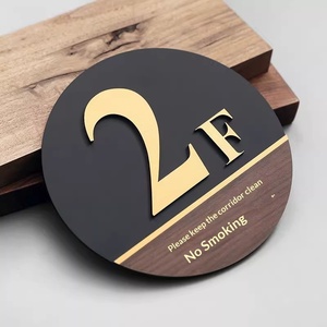 Señales de Piso Acrílicas de Alta Gama <span class=keywords><strong>para</strong></span> Hoteles, Indicadores de Número de Ascensor, Marcadores de Número de Escalera, Complejos Residenciales, Dormitorios - Product Image 1