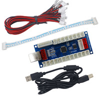 SJ @ JX DIY Arcade Kit LED USB Codificador Board Zero Delay Retro Pie MAME Raspberry Pi Controlador con Joystick Button Fight Stick