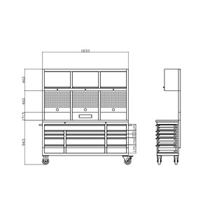 Boîte à outils verte Craftsman de 72 pouces avec panneau perforé, armoires de garage et bancs de travail, rangement pour atelier de garage - Product Image 4