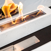 Mini Rectangle Table Fire Pit Bowl Intérieur Ethanol Bioéthanol Cheminée Conception en béton sans fumée pour les fêtes