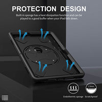 Étui antichoc avec support rotatif à 360°, dragonne et emplacement pour stylet pour tablette Samsung Galaxy S11 11 pouces SM-X730 SM-X736B