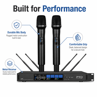 Système de microphone sans fil portable à double canal TK2000S-1, microphone sans fil UHF True Diversity pour spectacle sur scène