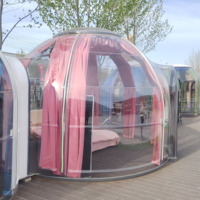 Geodome 4m Tente dôme géodésique transparente de luxe en PC Bubble House