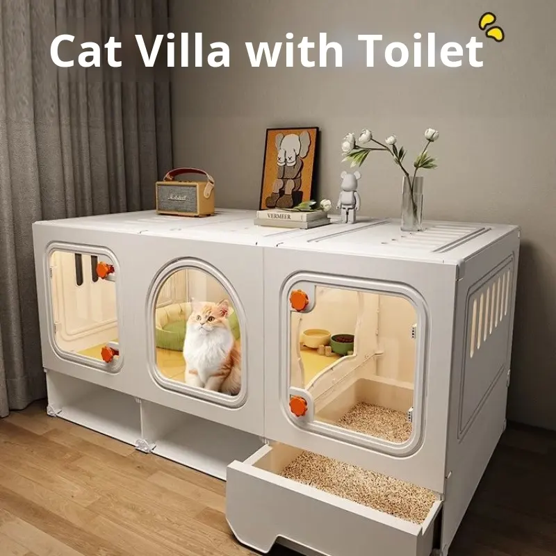 Plastic Solid Eco Friendly Cat Cage Pet Houses With Integrated Photo Inspiration